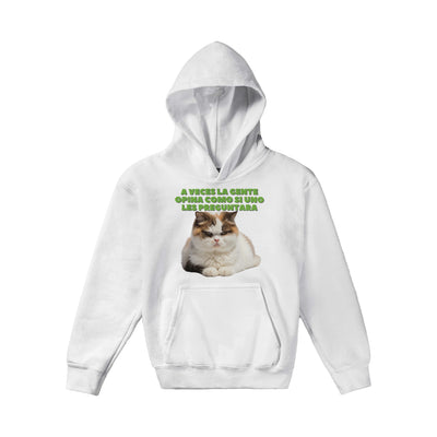 Sudadera con capucha júnior estampado de gato 