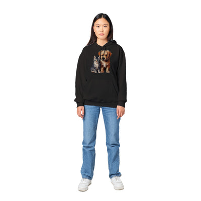 Sudadera con capucha unisex estampado de gato "Lindos y Peludos" Gelato