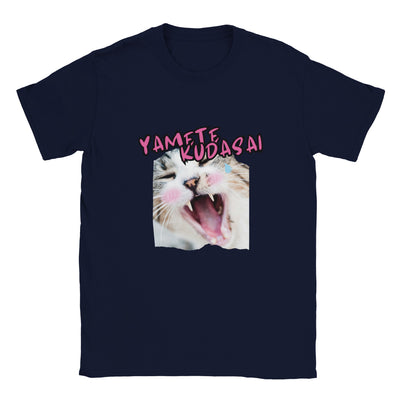 Camiseta unisex estampado de gato "Yamete Miau" Michilandia | La tienda online de los amantes de gatos