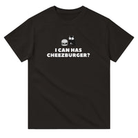 Camiseta Unisex Estampado de Gato "Cheezburger Miau" Michilandia | La tienda online de los fans de gatos