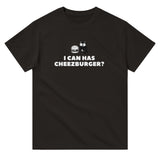 Camiseta Unisex Estampado de Gato "Cheezburger Miau" Michilandia | La tienda online de los fans de gatos