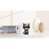 Taza blanca con impresión de gato "Light Catgami" Michilandia | La tienda online de los amantes de gatos