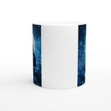 Taza Blanca con Impresión de Gato "Encanto Bioluminiscente" Michilandia | La tienda online de los fans de gatos