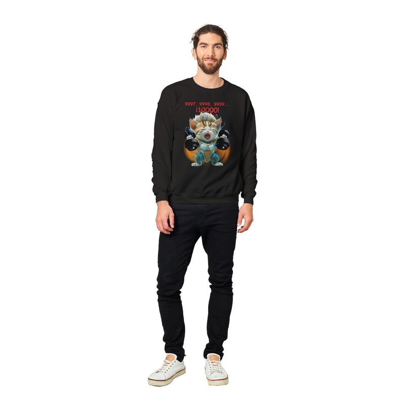 Sudadera Unisex Estampado de Gato "Saiyajin Fitness" Michilandia | La tienda online de los fans de gatos