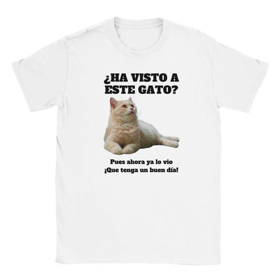 Camiseta Junior Unisex Estampado de Gato 