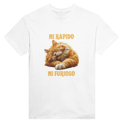 Camiseta Unisex Estampado de Gato "Ni rápido Ni furioso" Michilandia | La tienda online de los fans de gatos