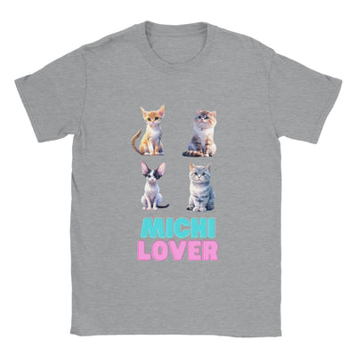 Camiseta unisex estampado de gato "Michi Lover" Gelato