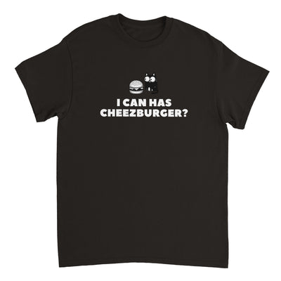 Camiseta Unisex Estampado de Gato "Cheezburger Miau" Michilandia | La tienda online de los fans de gatos