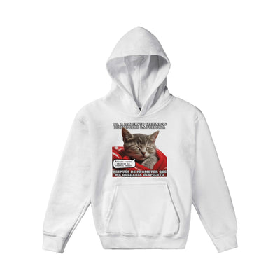 Sudadera con capucha júnior estampado de gato 