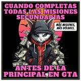 Póster Semibrillante de Gato con Marco Metal "GTA: Gato Theft Auto" Michilandia | La tienda online de los amantes de gatos