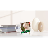 Taza Blanca con Impresión de Gato "Expresión Audaz" Michilandia | La tienda online de los amantes de gatos