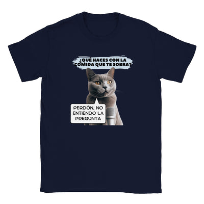 Camiseta unisex estampado de gato "No Entiendo la Pregunta" Gelato