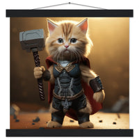 Póster semibrillante de gato con colgador "Michi Thor"