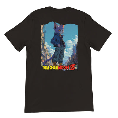 Camiseta Prémium Unisex Impresión Trasera de Gato 