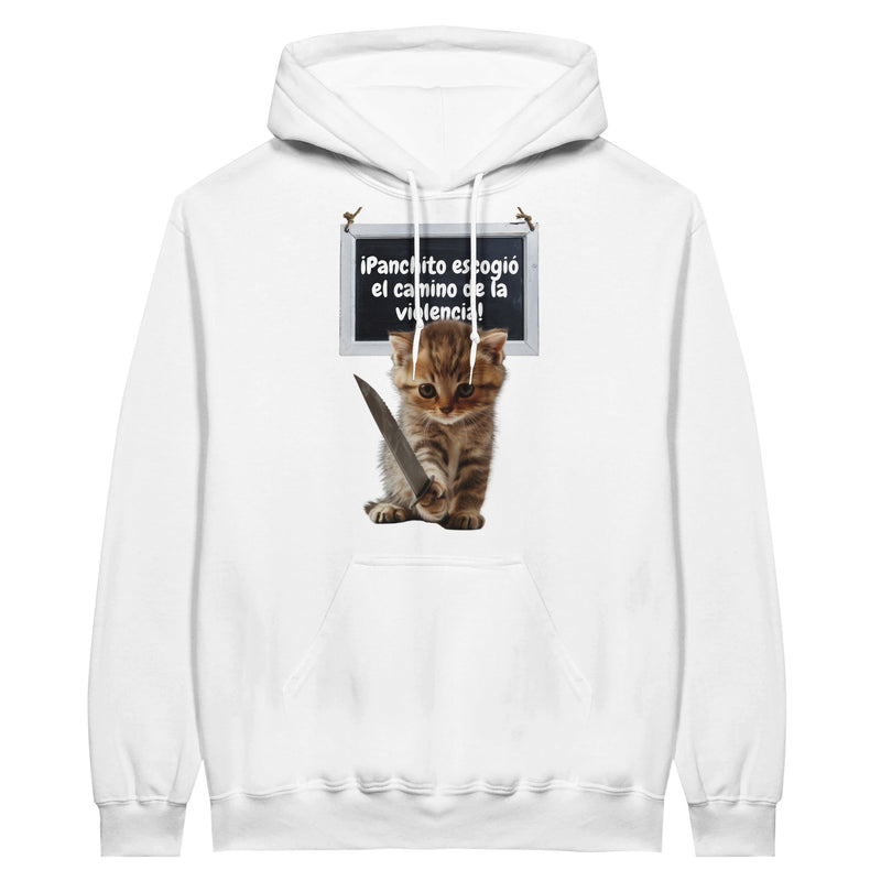 Sudadera con Capucha Unisex Estampado de Gato "Panchito y Su Camino" Michilandia | La tienda online de los fans de gatos