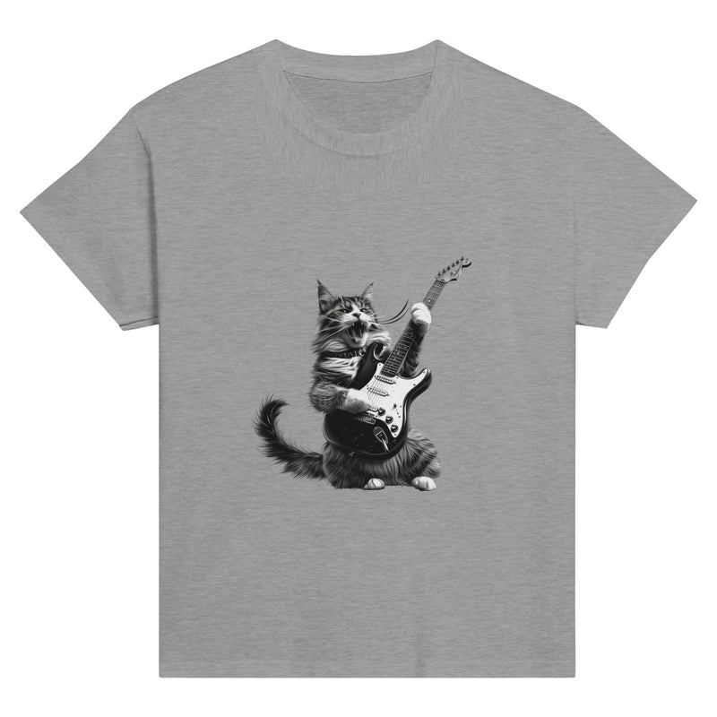 Camiseta Junior Unisex Estampado de Gato "Rocker Miau" Michilandia | La tienda online de los fans de gatos