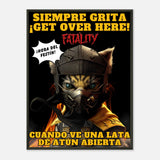 Póster Semibrillante de Gato con Marco Metal "¡Get Over Here, Atún!" Michilandia | La tienda online de los amantes de gatos