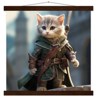 Póster semibrillante de gato con colgador "Michi Legolas" Gelato