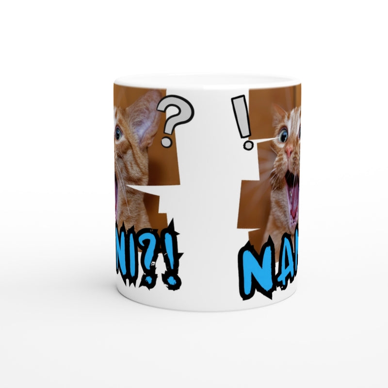 Taza Blanca con Impresión de Gato "Nani Meow!" Michilandia | La tienda online de los amantes de gatos