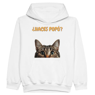 Sudadera con capucha júnior estampado de gato 