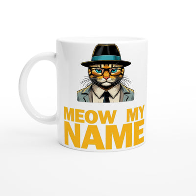 Taza Blanca con Impresión de Gato 