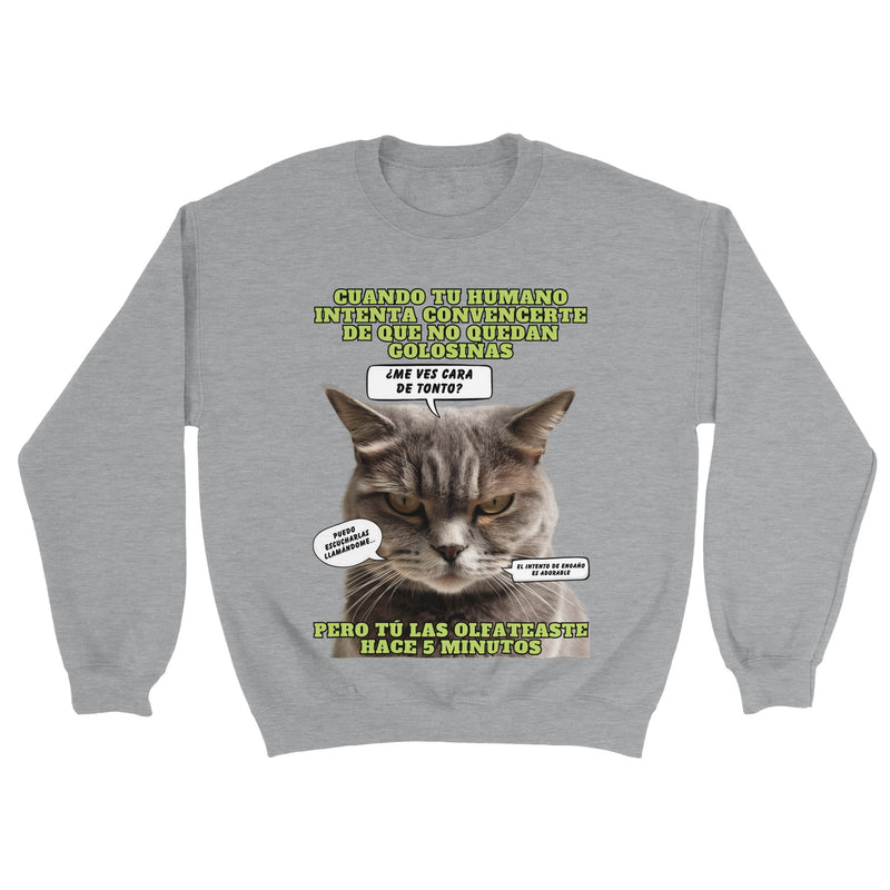 Sudadera unisex estampado de gato "El Detector de Golosinas" Michilandia | La tienda online de los amantes de gatos