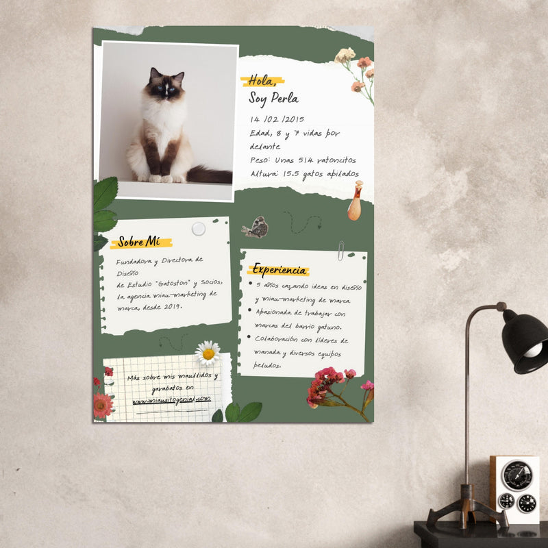 Póster Prémium de Avisos Personalizados de Gatos Gelato