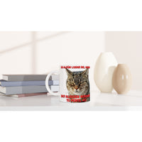 Taza Blanca con Impresión de Gato "Mirada Inquisitiva" Michilandia | La tienda online de los fans de gatos