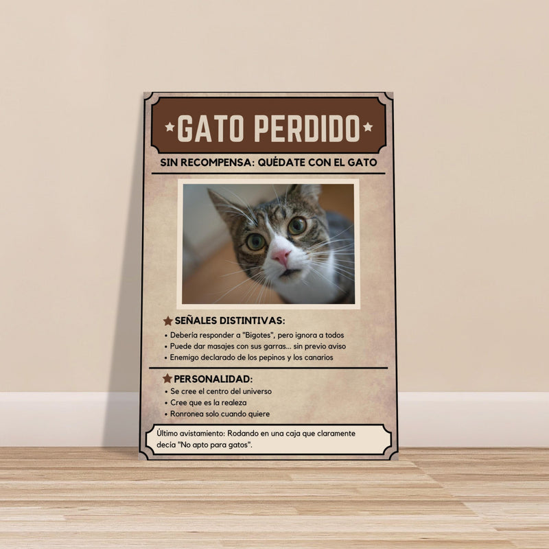 Póster Prémium de Avisos Personalizados de Gatos Gelato