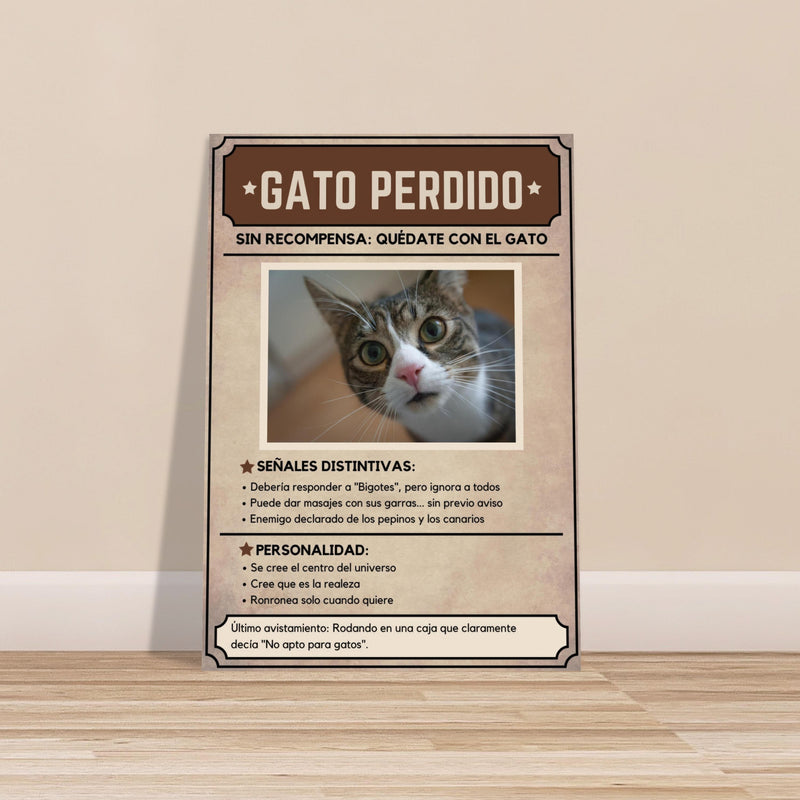 Póster Prémium de Avisos Personalizados de Gatos Gelato