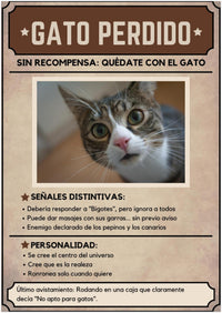 Póster Prémium de Avisos Personalizados de Gatos