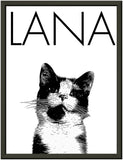 Póster Enmarcado Premium con Retrato personalizado de gato Gelato