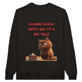 Sudadera Unisex Estampado de Gato "Dilema Dulce" Michilandia | La tienda online de los fans de gatos