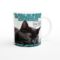 Taza Blanca con Impresión de Gato "Hora de mimar al gato" Michilandia | La tienda online de los amantes de gatos