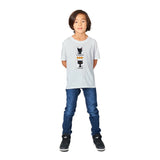 Camiseta Junior Unisex Estampado de Gato "Antes y Después" Michilandia