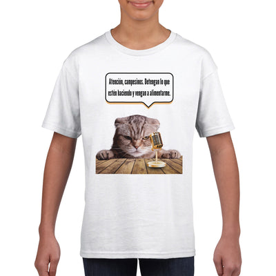 Camiseta Junior Unisex Estampado de Gato 