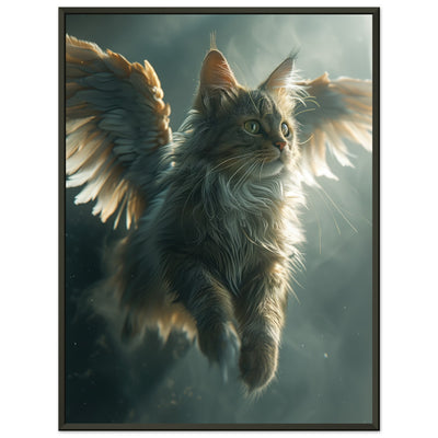 Póster Semibrillante de Gato con Marco Metal 