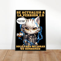 Póster Semibrillante de Gato con Marco Metal "Cyborg Kitty"