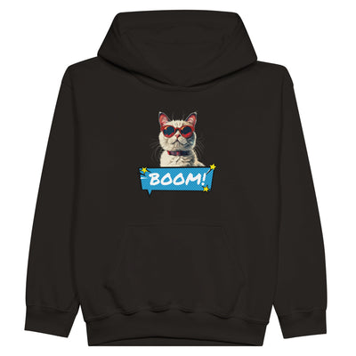 Sudadera con capucha júnior estampado de gato "Explosión Miau" Michilandia