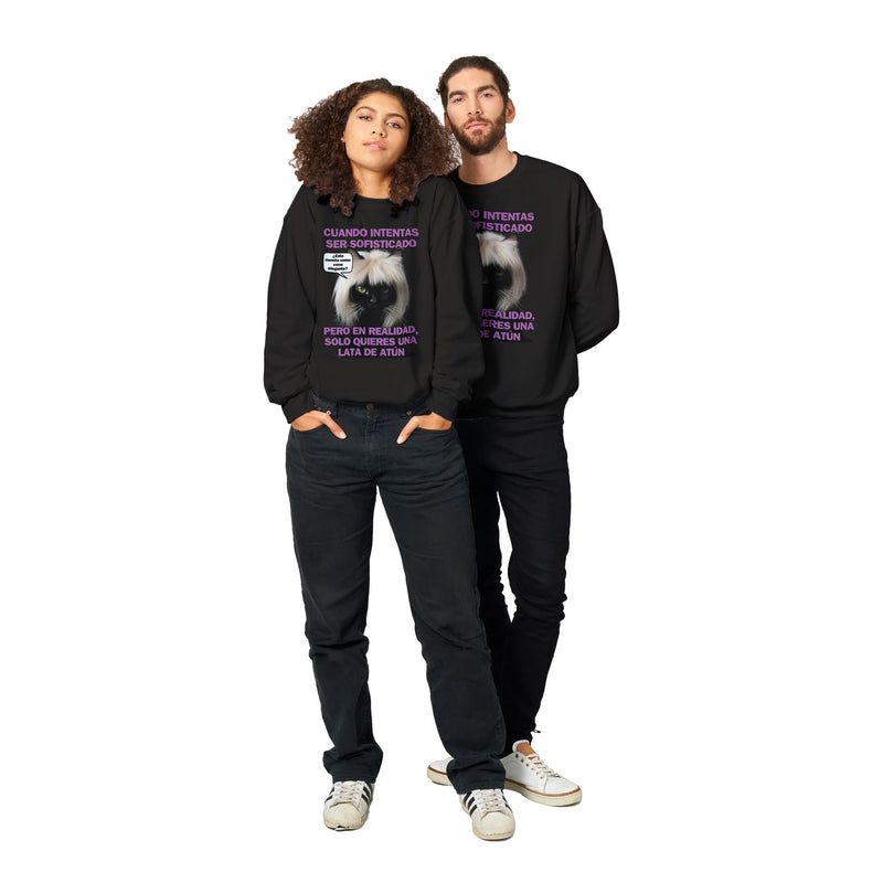 Sudadera Unisex Estampado de Gato "Elegancia Gatuna" Michilandia | La tienda online de los fans de gatos