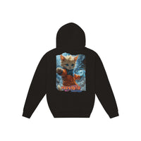 Sudadera con capucha Prémium Unisex Impresión Trasera de Gato "Torbellino Miau" Michilandia | La tienda online de los fans de gatos