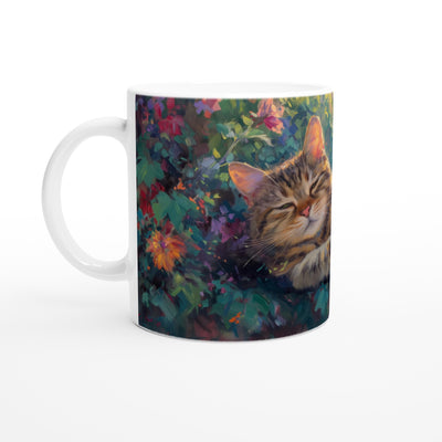 Taza Blanca con Impresión de Gato 