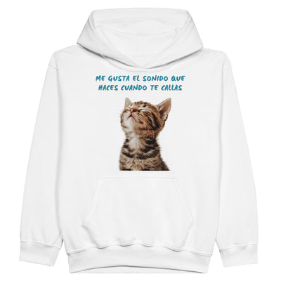 Sudadera con capucha júnior estampado de gato 