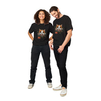 Camiseta Unisex Estampado de Gato "Sushi y Ronroneos" Michilandia | La tienda online de los fans de gatos