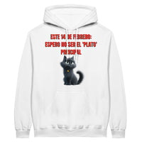 Sudadera con Capucha Unisex Estampado de Gato "Amor Indirecto" Michilandia | La tienda online de los fans de gatos