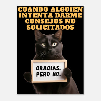 Panel de aluminio impresión de gato "No Gracias" Michilandia | La tienda online de los fans de gatos