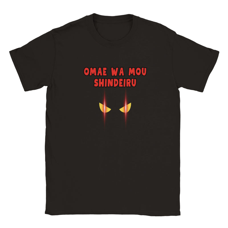 Camiseta Junior Unisex Estampado de Gato "Mirada Letal: Omae wa mou shindeiru" Michilandia | La tienda online de los amantes de gatos