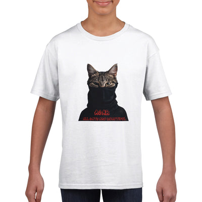 Camiseta Junior Unisex Estampado de Gato 