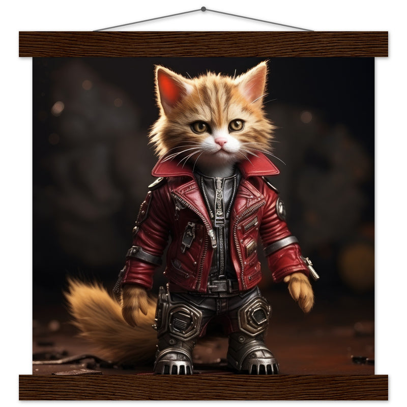 Póster semibrillante de gato con colgador "Michi Star Lord" Gelato