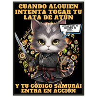 Póster Semibrillante de Gato con Marco Metal 